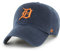 '47 MLB Detroit Tigers Clean Up Unisex-Baseballkappe, Verstellbar, Hochwertiges Design, Orange Logo, Vintage Navy