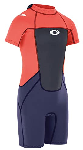 Osprey Origin 3mm Wetsuit, Kids Shortie Summer Wetsuit, Boys and Girls Short Sleeve Wetsuit Neoprene, Pink, LX Tall (WS1303)