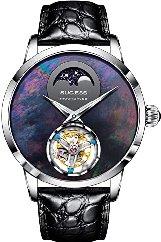 S429.03 Tourbillon Master MoonPhase Seagull ST8235 Uhrwerk Saphirglas Herren Business Luxus Mechanische Uhr 1963, silber, Armband