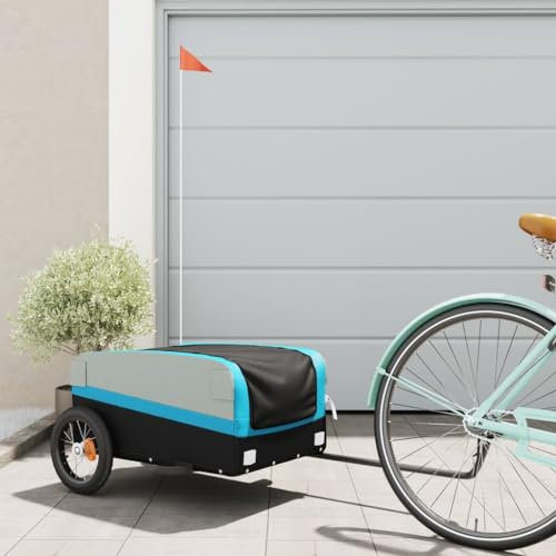 ShGaxin Lastenanhänger für Fahrrad Schwarz und Blau 30 kg Eisen, Fahrradanhänger, Lastenanhänger Fahrrad, Anhänger Fahrrad, Lastenanhänger Für Transport - 94037