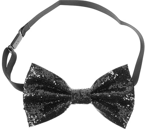 Sparkly Bow Tie,Bow Ties for Men,Black Bow Tie,Glitter Sequin Boys BowTie,Adjustable Strap,Bowtie for Men Bachelor Dance Night Party Carnival Christmas Halloween Valentine's Day Stage Show (Black)
