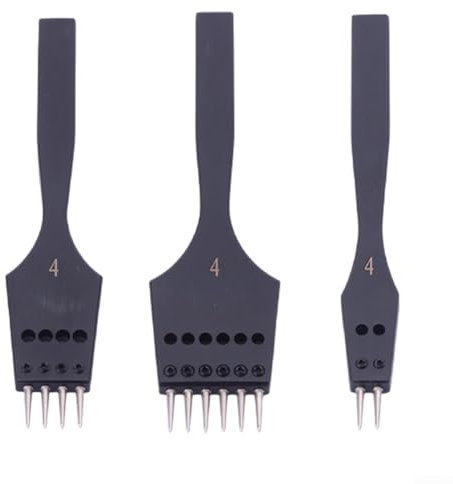 Lot de 3 burins pour maroquinerie avec pointes remplaçables Idéal pour coudre et poinçonner différents articles en cuir 4 mm