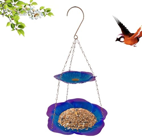 Bird Feeder Tray | Weather-resistant Metal Double Layer Tray for Balcony, Patio, Garden, Aviary