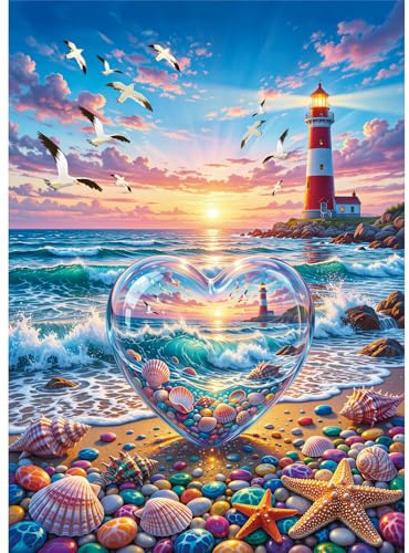 HUADADA Jigsaw Puzzles for Adults 1000 Pieces Family Games-Beach | Eco matte oil print,eye strain relief,tight puzzle piece fit,vibrant colours,gifts for men women