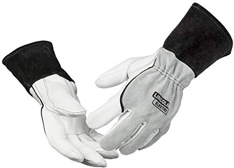 Lincoln Electric DynaMIG Traditional MIG Welding Gloves | Top Grain Leather |K3805, White, Large (Pack of 2)