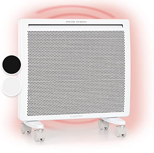 Klarstein Stufa Elettrica 1000W Basso Consumo, Termoconvettore a Parete con Termostato, Riscaldamento Portatile