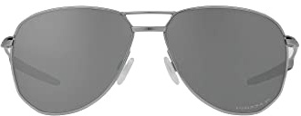 Oakley OO6050 Contrail TI Sunglasses, Satin Chrome/Prizm Black Polarized, 57 mm