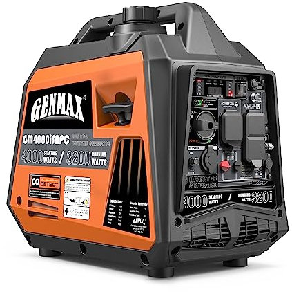 GENMAX Equipo de energía para exteriores GM4000iSAPC generador inversor portátil súper silencioso compatible con EPA y CARB, ideal para energía de respaldo en el hogar. (4000iSAPC)