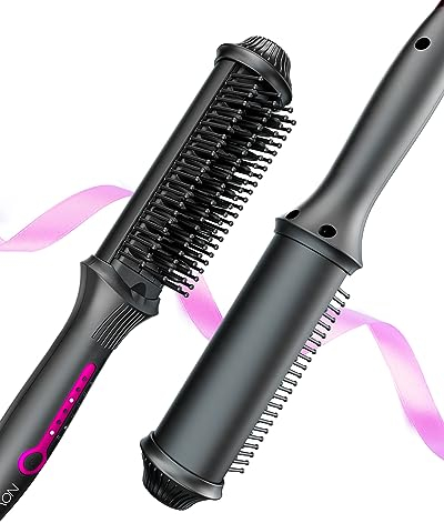 NOVUS Brosse à lisser ionique, 4 temps et 30 secondes de chauffage et d'arrêt automatique, peigne à lisser en céramique anti-brûlure à chauffage rapide pour salon à domicile, moins de frisottis et