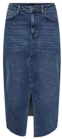 PIECES Kvinnlig jeanskjol PCJESSIE, Mellanblå denim, XS