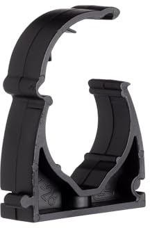 ELEKTROPLAST 100 Stück PVC Klemmschellen Ø 20mm | Rohrschellen zum Festschrauben für Stangenrohr, Isorohr, Leerrohr | Plastik Rohr-Klemmschellen | Schwarz