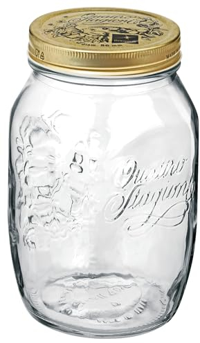 Bormioli Rocco Quattro Stagioni 79210 - Tarros para mermelada (6 unidades, 1000 ml, cierre, tapa 70 mm), dorado