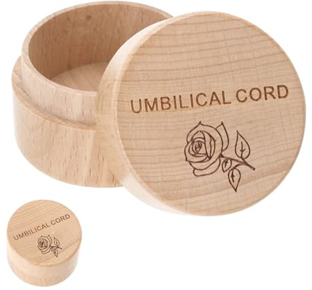 HJKEMI Umbilical Cord Keepsake Box Umbilical Cord Memorial Box Carved with Flower Pattern as Baby Memory Box Keepsake Gifts for Baby Keepsake,Newborn,Baby Shower