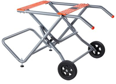 VEVOR Soporte portátil para sierra de mesa, capacidad de carga de 350 libras, mesa de sierra de mesa plegable con ruedas de goma de 8 pulgadas, construcción resistente, fácil almacenamiento, universal