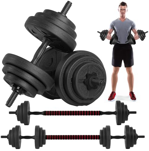 Gallant Weights Dumbbells Set, Adjustable Dumbbells Pair 20kg and Barbell Weights Set, 2 in 1 Dumbbell Sets For Men & Women, Gym Weights For Home, Dumbells Free Weight Set