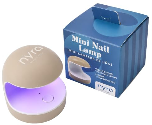 Nyra Mini Lampada per Unghie UV/LED, 5W, Asciugatore Ultracompatto con 5 LED, Timer 60s, Sensore Automatico, Alimentazione USB, per Smalto Gel