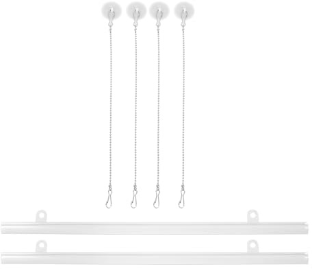 MALUGOGO Asta per Appendere Poster in Pvc da 40 Cm 2 Ganci e Catena, Cornice Sospesa per Poster Pubblicitari e Bandiere, Supporto Versatile per Negozi, Uffici, Fiere ed Eventi