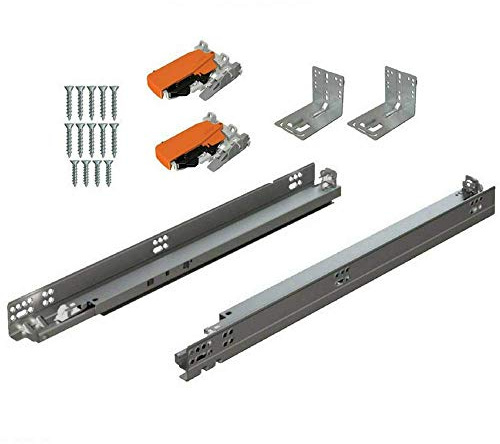 15 BLUM TANDEM Set of 6 Drawer Slides plus BLUMOTION Complete Kit. With runners 563H, locking devices, rear mounting Brackets and screws (for face frame or frameless application)