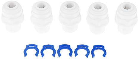 Yetaha 5 raccordi per tubi dritti RO da 1/4 pollice filettatura maschio-BSP filettatura maschio in plastica sistema di connessione rapida