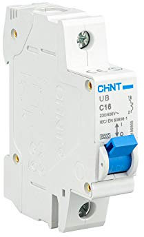 CHINT Interruptor Automatico Magnetotermico Gama UB 1P 3P 4P Domestica Curva C (1 Polo, 16A)