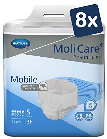 MoliCare Premium Mobile Einweghose: Diskrete Anwendung bei Inkontinenz für Frauen und Männer; 6 Tropfen, Gr. S (60-90 cm Hüftumfang), 8x14 Stück