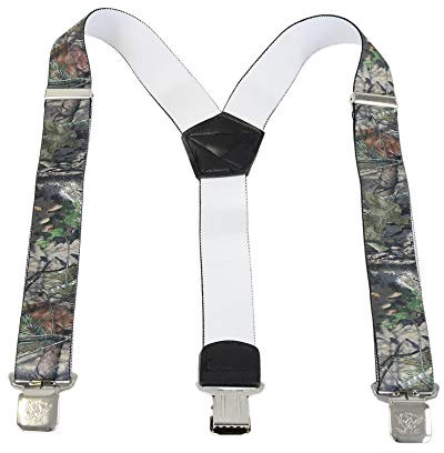 Leoodo Hosenträger Herren Damen Breit Y-Form für Arbeitshosen Skihose Motoradhose Fest lustig mit 3er Starken Clips und verschiedenen Motiven, HT Farbe:Beige Pflanze