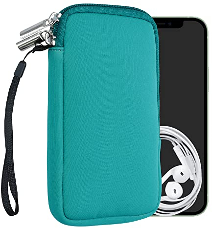 kwmobile Handytasche für Smartphones L - 6,5 - Neopren Handy Hülle Türkis - Handy Tasche 16,5 x 8,9 cm Innenmaße