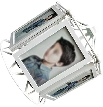 Beavorty Cornice Fotografica Rotante Forma Di Ruota Panoramica Con Cornice Per Immagini Creativa e Divertente Per Famiglie Bianca