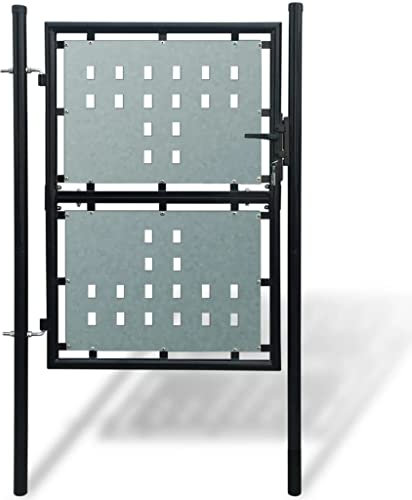 vidaXL Portail de clôture à porte unique pour extérieur, jardin, terrasse, entrée, barrière de sécurité en acier 100 x 250 cm