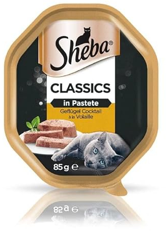 Sheba Classics in Pastete – Katzenfutter als Pasteten mit Geflügelschale 22 x 85g