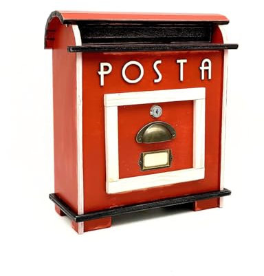 Cassetta Postale Da Esterno Americana Vintage Fatto A Mano, Rustica Buca Delle Lettere Artigianale In Legno Di Abete Rossa, Chiusura Basculante, Cornice Porta-Nome Personalizzabile Su Richiesta