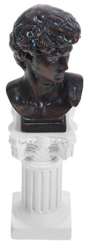 Ciieeo 1satz Mini David Statue Mit Römischer Säule Resinskulptur Für Moderne Wohnkultur Tischdekor Teiliges Für Stilvolle Inneneinrichtung