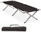 CampFeuer Feldbett | Schwarz | Belastbar bis 200kg | 210 x 82,5 x 45 cm | Campingliege, Sonnenliege, stabile Feldliege, Gartenliege mit Tragetasche, Angelliege, Strandliege, Klappliege, Outdoorliege