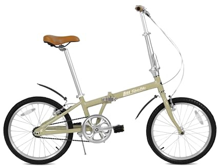 FabricBike Folding - Lätt Vikbar Stadscykel, Legeringsram, En Växel eller 7 Växlar, 4 Färger (Light Sand W/Mudguard)