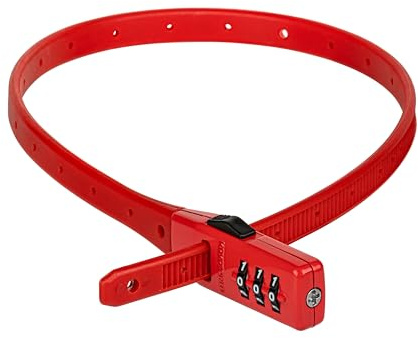 Kryptonite Click Lock Zip-Tie Bike Lock, Lightweight Anti Theft Compact 3-Digit Resettable Combination Multi-Purpose Lock, Adjustable Cable Lock for Bikes, Helmets, Cabinets, Luggage, Skateboard, Red