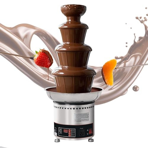 ZYJIX Chocolate Fountain Machine, 4 Tier Electric Chocolate Dipping Warmer For Parties, Weddings, Birthdays, And Events