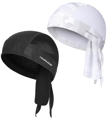 HASAGEI Bandana de sport pour homme et femme - Élasticité respirante - Évacuation de la transpiration - Séchage rapide, Noir/blanc, taille unique