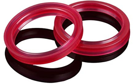 HBALDTEDC O Rings seals， Seal Washer, PU Cylinder Piston Rod Dust-Proof Seal Ring, Red, Pack of 2, Multiple Sizes(6X9X2.7-2.8)