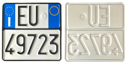 Targa Personalizzata con Lettere e Numeri in Rilievo - Modello Moto - Incisa su Alluminio Catarifrangente, Made in Italy