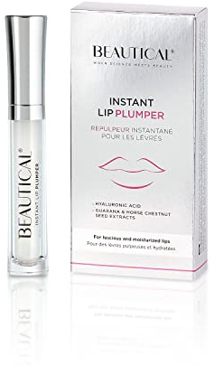 BEAUTICAL Repulpeur Instantané pour les Lèvres | Lèvres repulpées & pulpeuses | Lèvres plus pleines & plus douces | Apparence réduite des ridules | Acide Hyaluronique | Sérum clair | 5 ml