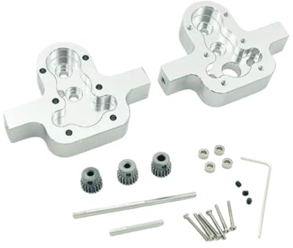 1 set metallväxellåda skydd växeldelar 370 RC bil uppgraderingsdelar kompatibla med RC bilmodeller MN D91 99 99s B14 B24 C14 C24 C34 för 370 (silver)