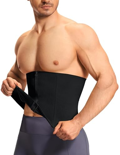 Gotoly Waist Trainer Men Body Shaper Tummy Control Corset Shapewear Seamless Slimming Girdle Workout Belly Band Waist Trimmer with Zipper