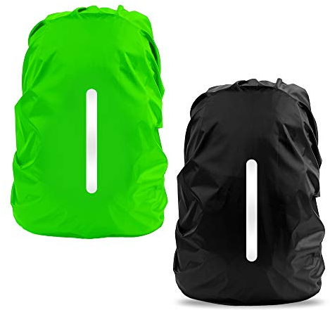 LAMA 2pcs Funda Impermeable para la Lluvia para Mochila, Protector Reflectante a Prueba de Lluvia para Antipolvo y Antirrobo S 18L-25L