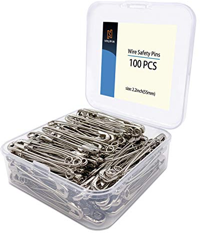 vrupin Sicherheitsnadeln aus Edelstahl, 55 mm, silberfarben, 100 Stück