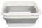 ACUNA Collapsible Washing Up Bowl 9L (Square) - Folding Wash Tub, Portable & Multifunctional Sink Tub, Space Saving Pop Up Storage Bowl Ideal for Kitchen, Bathroom, Camping (White-Grey)