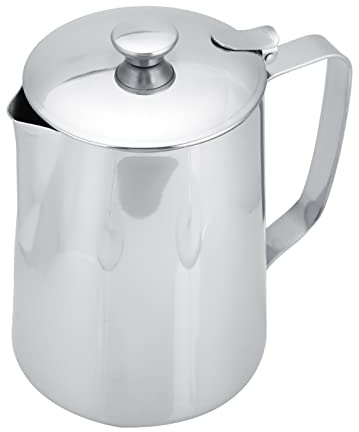 Taza de café de Acero Inoxidable Jarra de Espuma de Leche Jarra con Tapa para Latte Coffee Art Jarra de Leche de Acero Inoxidable La Boquilla sin Goteo está Diseñada para una P (1000ML)
