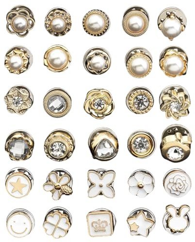 FDCGAS broches para vestidos - 30 Piezas Botones de Broche para Camisa de Mujer Broche de Alfileres de Seguridad Botones Invisibles para Evitar Exposición Accidental para Ropa Cárdigan Vestido