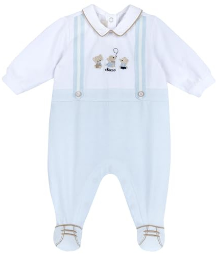 Chicco, Tutina Neonato, in Morbido e Leggero Cotone, con Comoda Apertura Entrogamba, Ideale per la Primavera e l'Autunno, Designed in Italy, Abbigliamento Neonato 0-24 Mesi