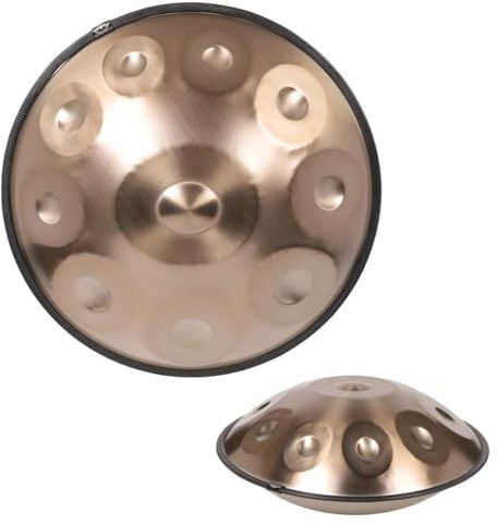 Handpan trumma instrument – handpan trumma 22 tum slagverk instrument handtrumma tillverkad av stål – handtrumma i D kurd minor, 440 Hz handpan trummor slagverk instrument stål handpanna trummor (A, 9