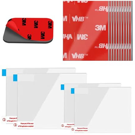 14Pcs Electrostatic Windshield Dashcam Stickers and Double-Sided Sticker Adhesive Pad, Waterproof VHB 5952 Helmet Mount Replacement, Action Camera Mounts, Number Plate Pads